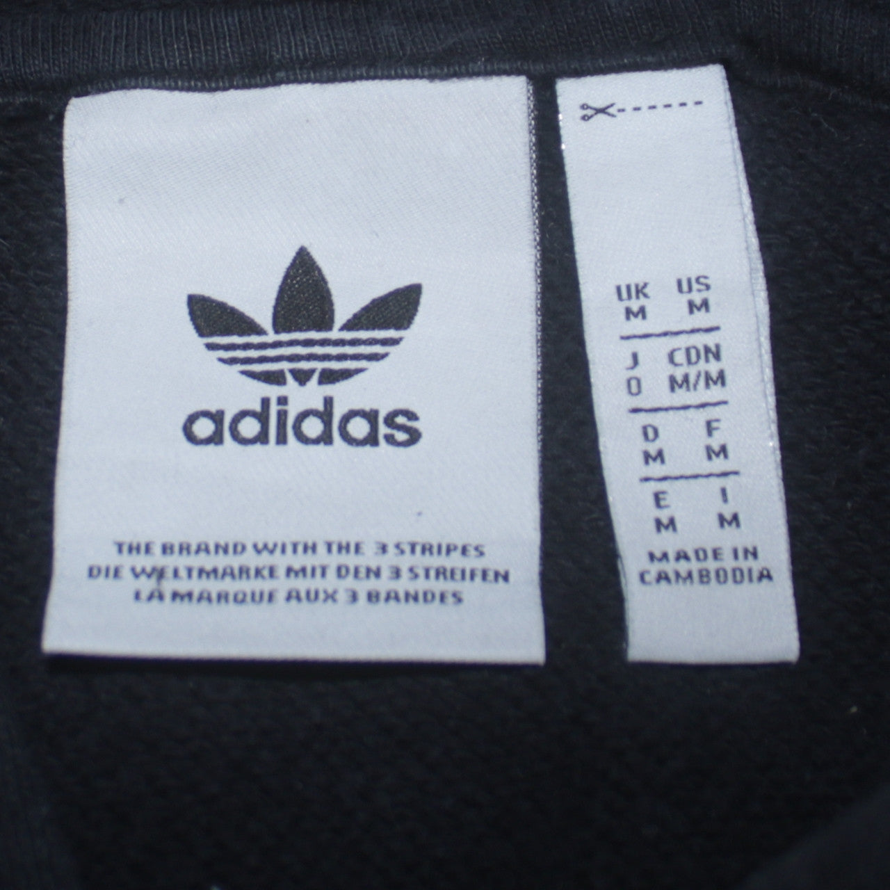 Adidas Mens Black Pullover Hoodie M Logo Sports Fleece Sweatshirt