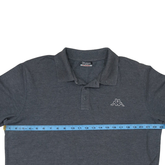 Kappa Men's Grey Polo Shirt XL Regular Fit Short Sleeve Casual Top