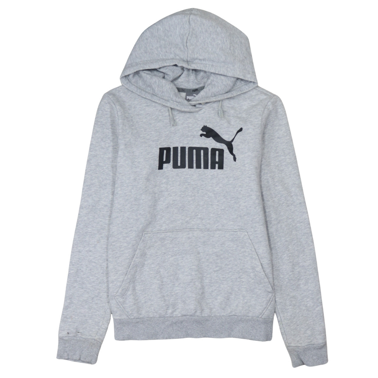 Puma Womens Grey Hoodie Size 14 Pullover Logo Hooded Sweatshirt