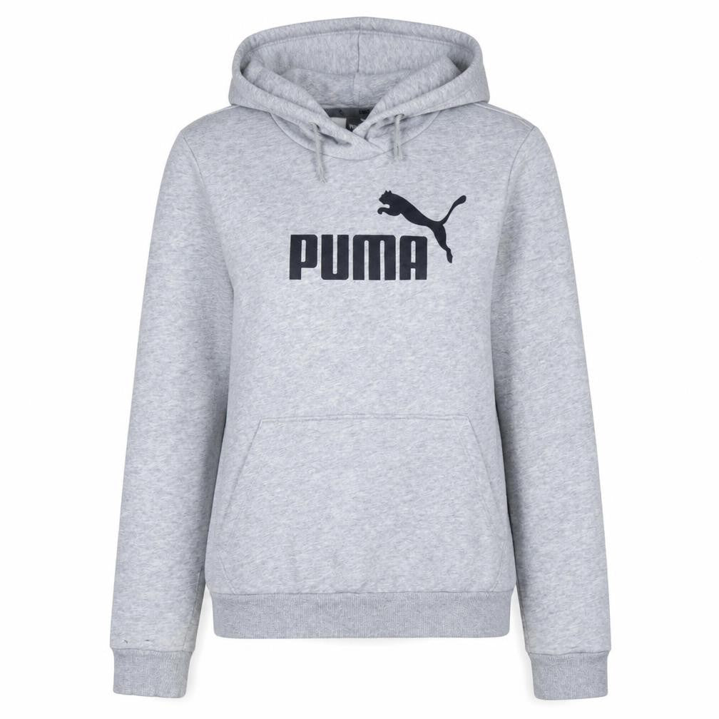 Puma Womens Grey Hoodie Size 14 Pullover Logo Hooded Sweatshirt