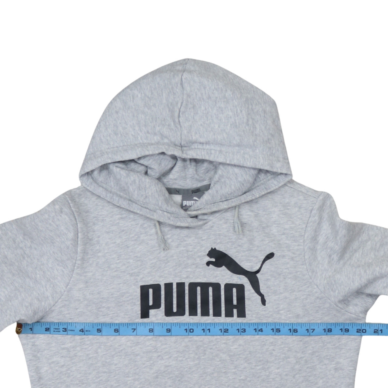 Puma Womens Grey Hoodie Size 14 Pullover Logo Hooded Sweatshirt
