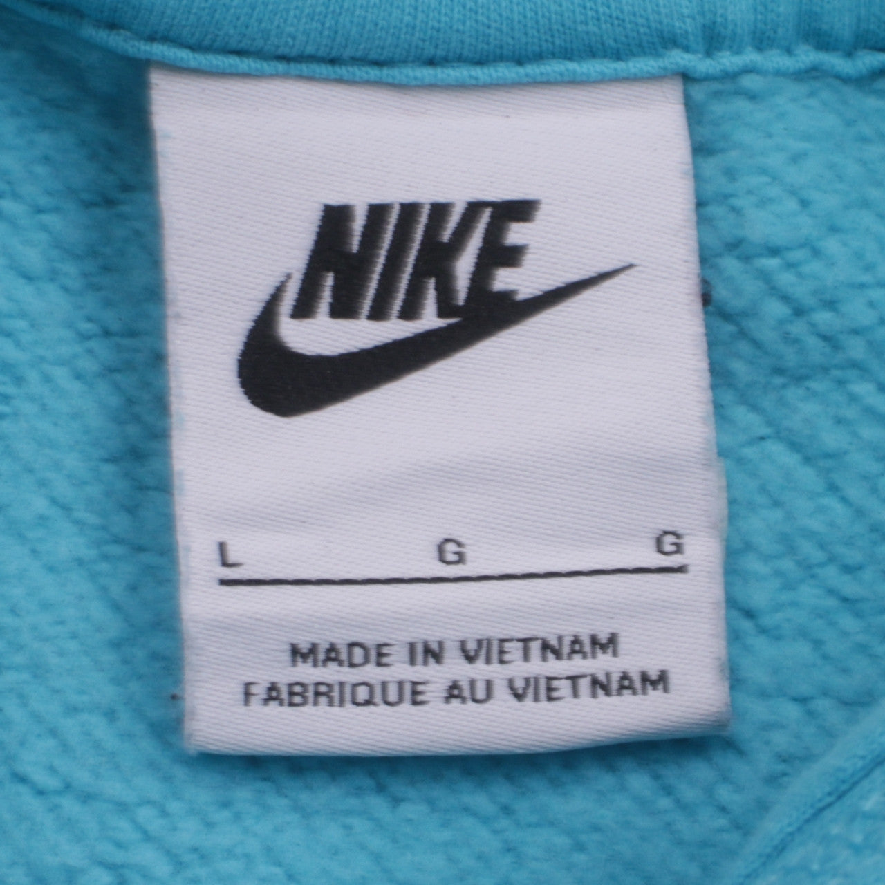 Nike Boys Blue Pullover Hoodie L Logo Print Fleece Sweatshirt