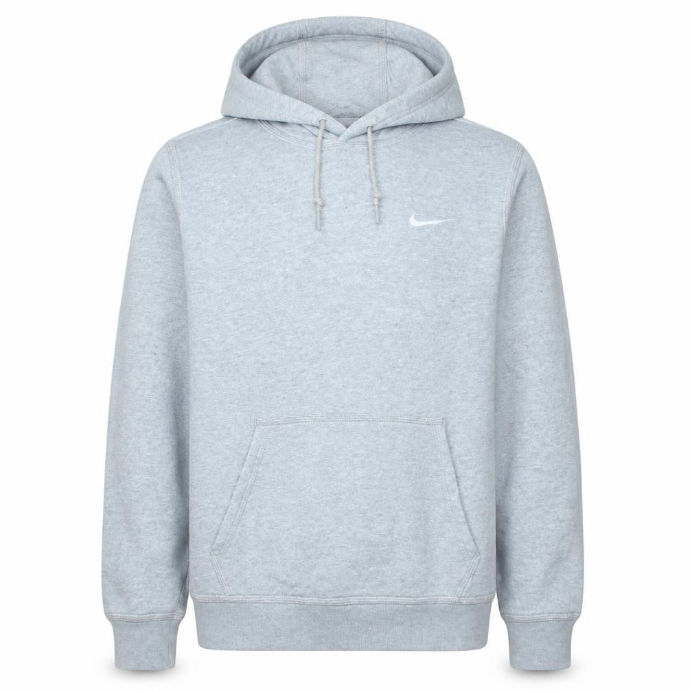 Nike Men's Grey Pullover Hoodie S Classic Fleece Cotton Blend
