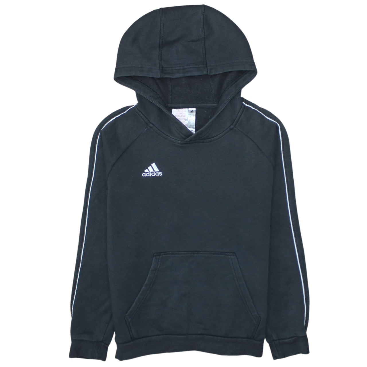 Adidas Boys Black Pullover Fleece Hoodie 11-12 Years Sports Sweatshirt