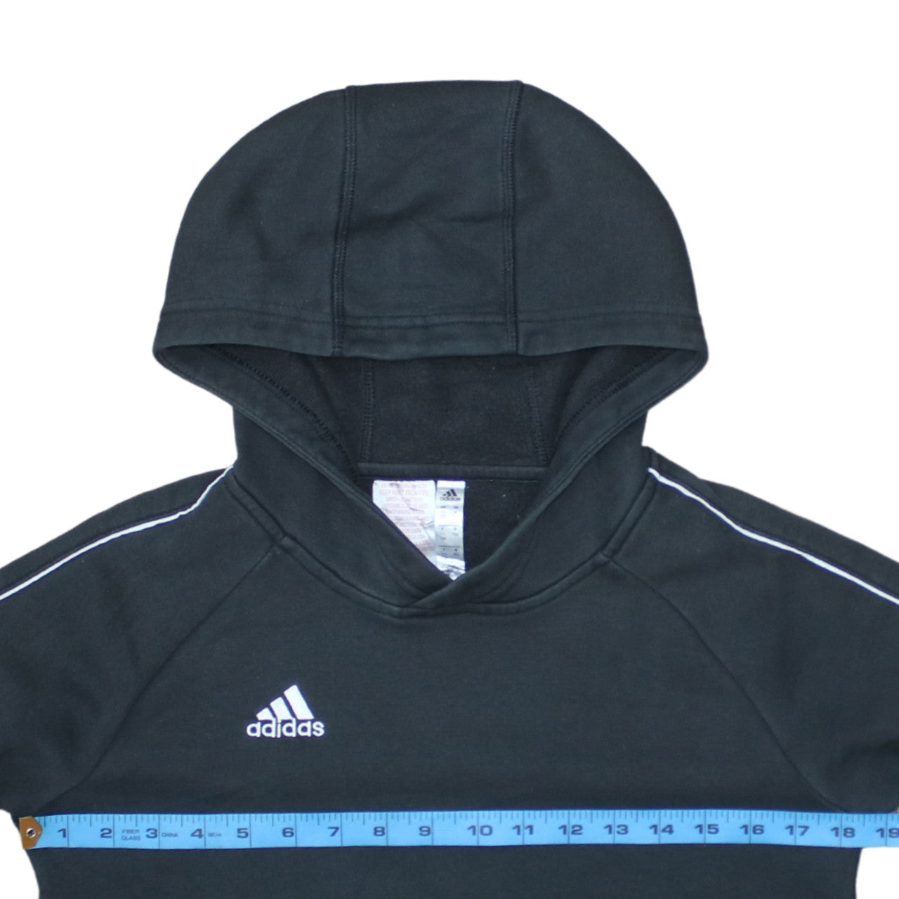Adidas Boys Black Pullover Fleece Hoodie 11-12 Years Sports Sweatshirt