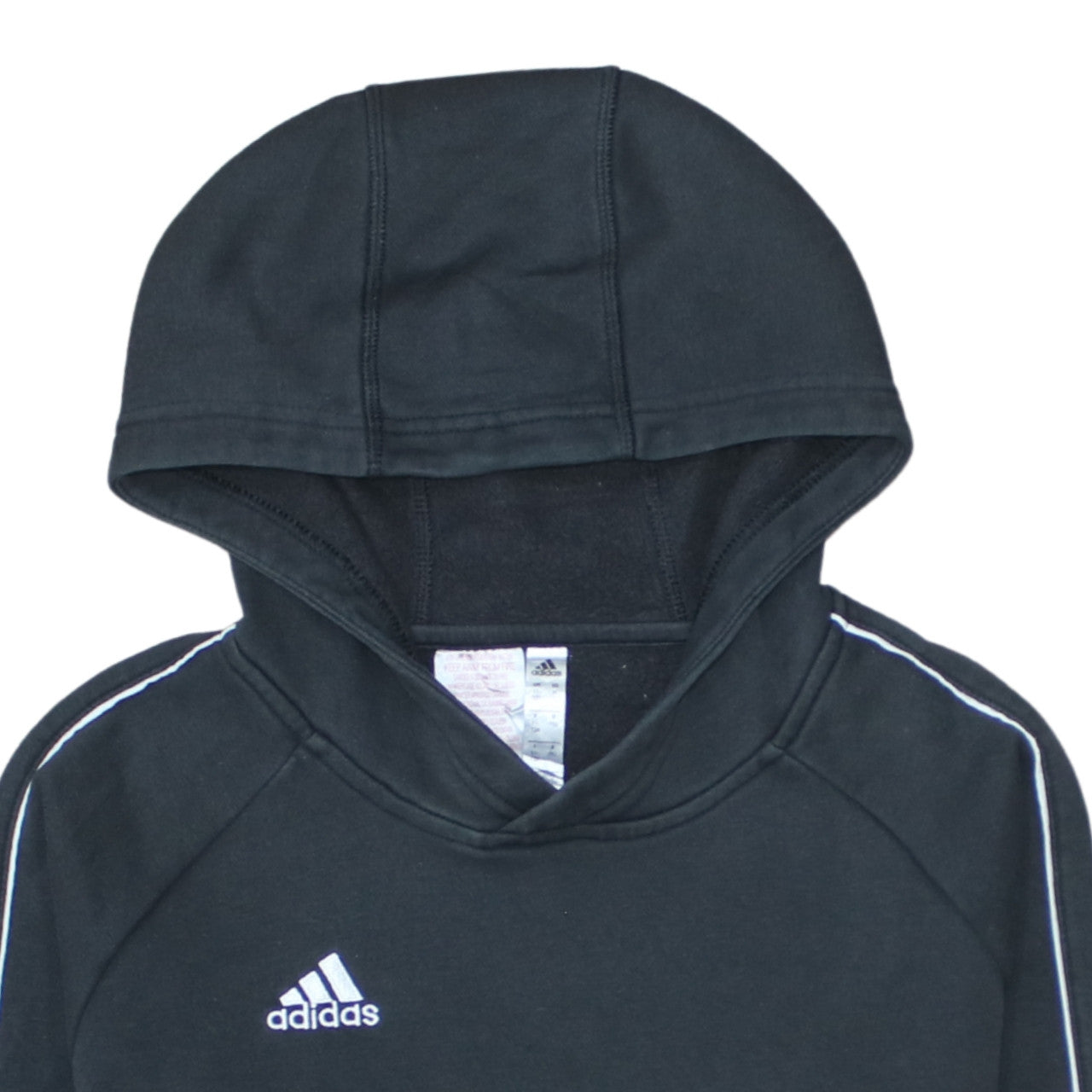 Adidas Boys Black Pullover Fleece Hoodie 11-12 Years Sports Sweatshirt