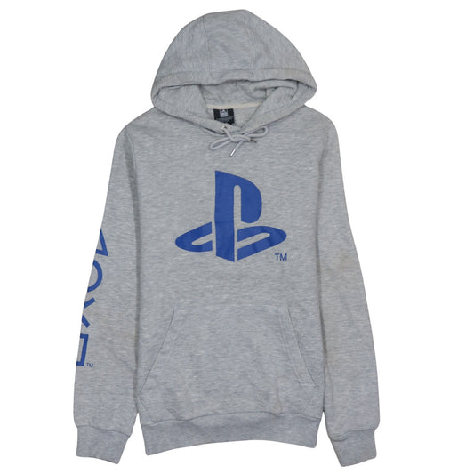 PlayStation Men's Grey Pullover Hoodie Size M Graphic Logo Gaming Sweatshirt