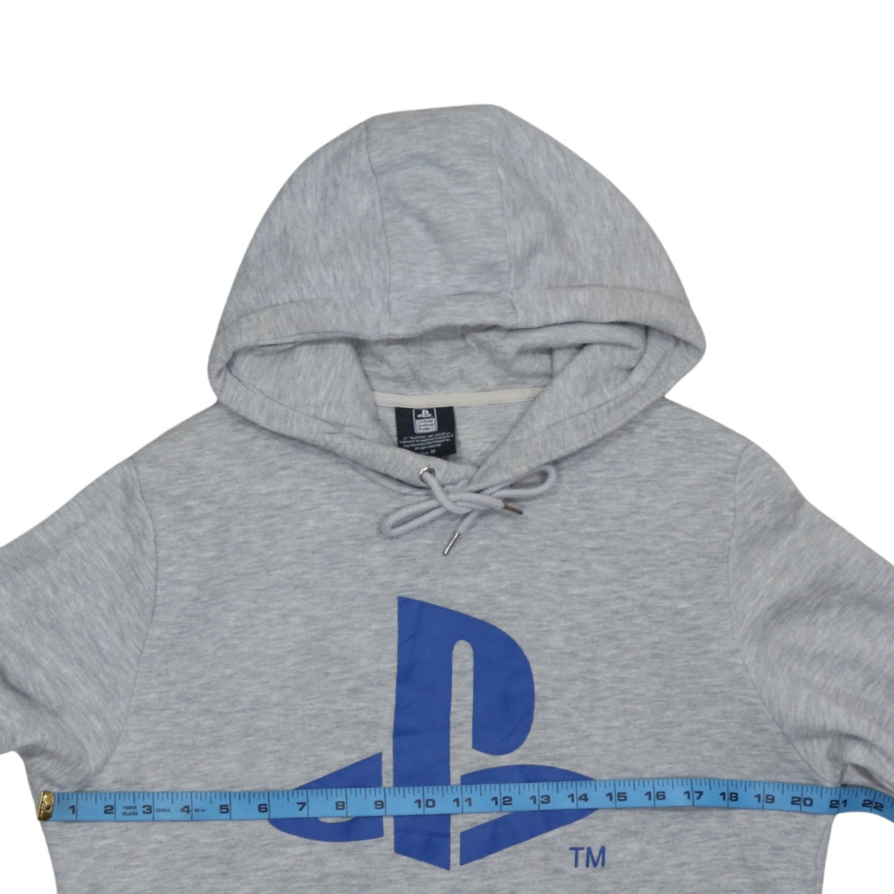 PlayStation Men's Grey Pullover Hoodie Size M Graphic Logo Gaming Sweatshirt