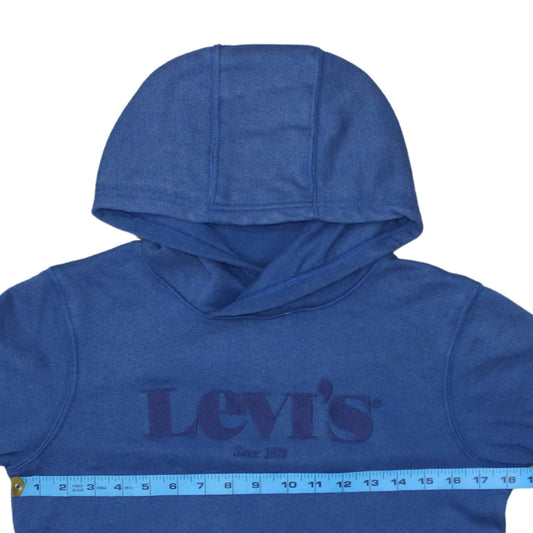 Levi's Boys Blue Pullover Hoodie 16 Years Cotton Blend Logo Sweatshirt