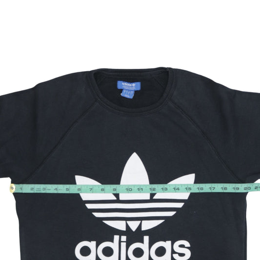 Adidas Men's Black Crew Neck Logo Sweatshirt Size S