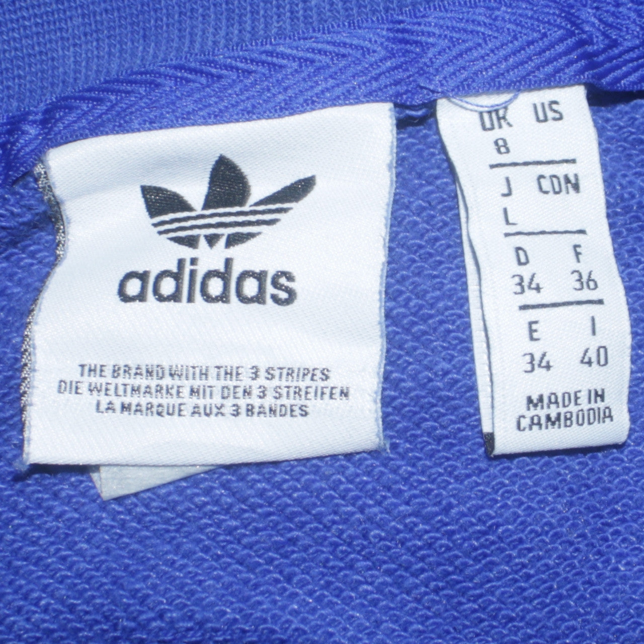 Adidas Womens Blue Crew Neck Long Sleeve Sweatshirt Size 8
