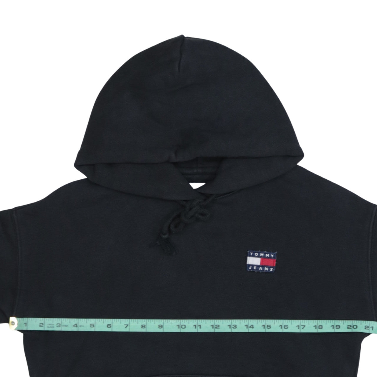 Tommy Jeans Women Black Small Pullover Hoodie Cotton Logo Casual