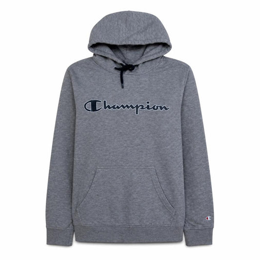 Champion Womens Grey Pullover Hoodie Medium Cotton Blend Logo