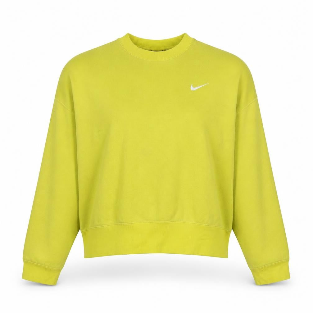 Nike Womens Yellow Crew Neck Pullover Sweatshirt M Cotton Blend