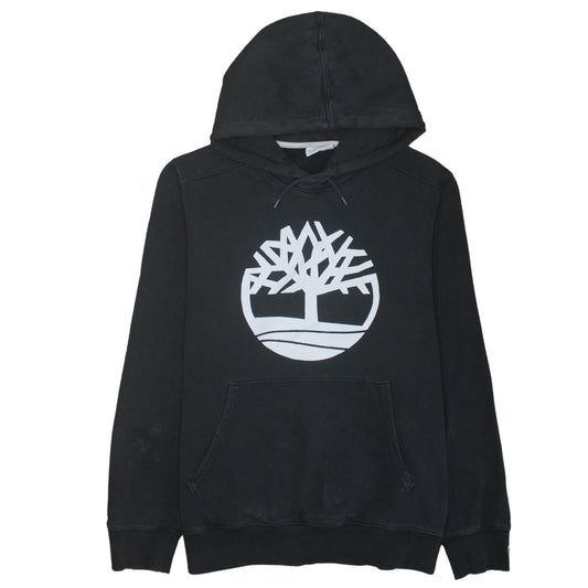 Timberland Men's Black Pullover Hoodie L Logo Outdoor Fleece