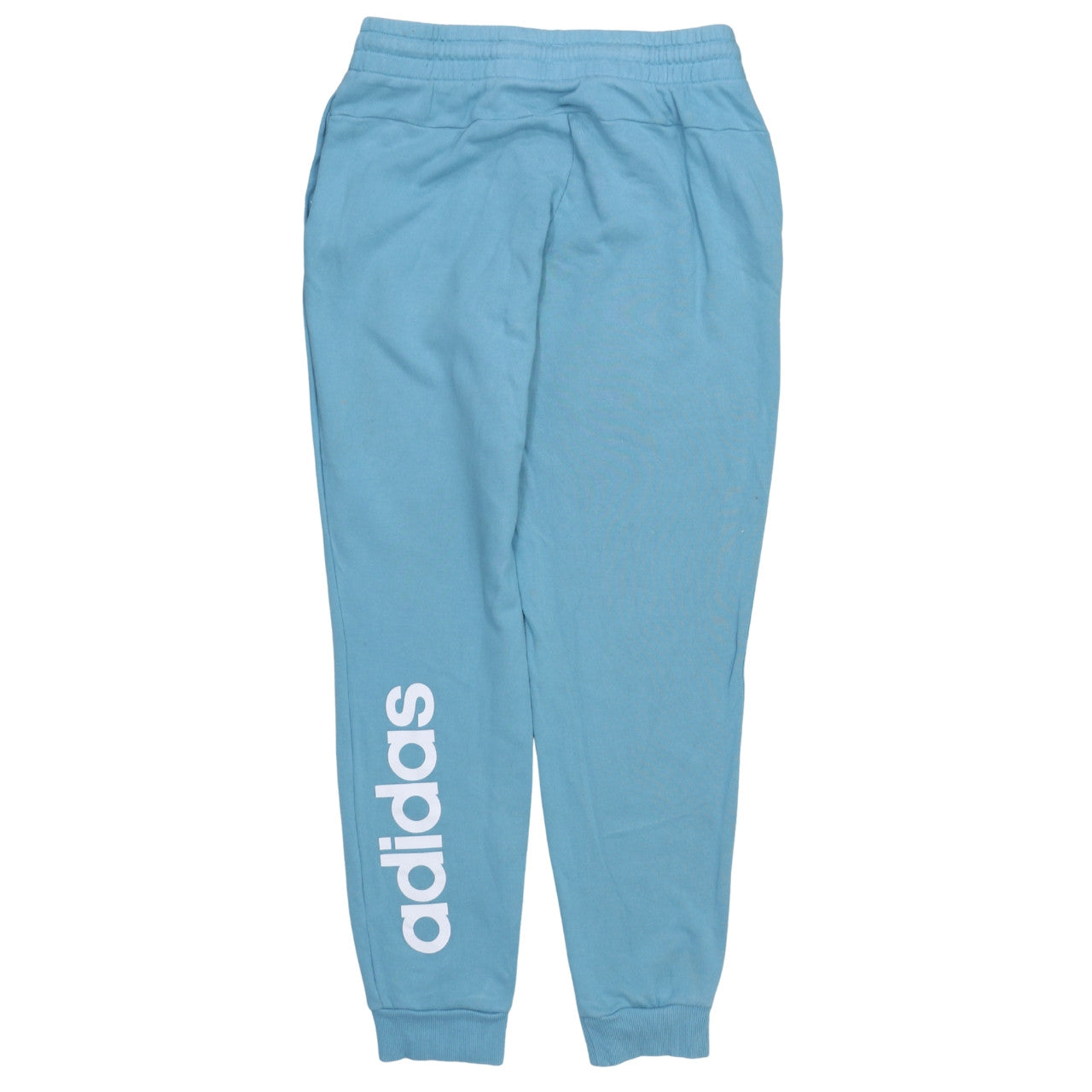 adidas Women Blue Jogger Trousers M Cotton Blend Elastic Waist