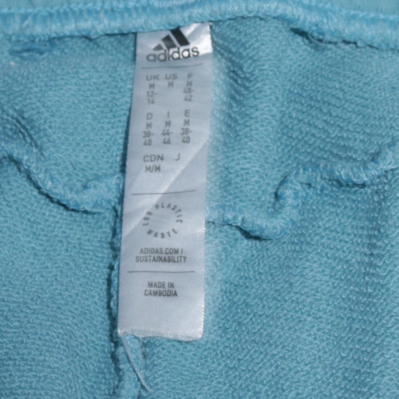 adidas Women Blue Jogger Trousers M Cotton Blend Elastic Waist