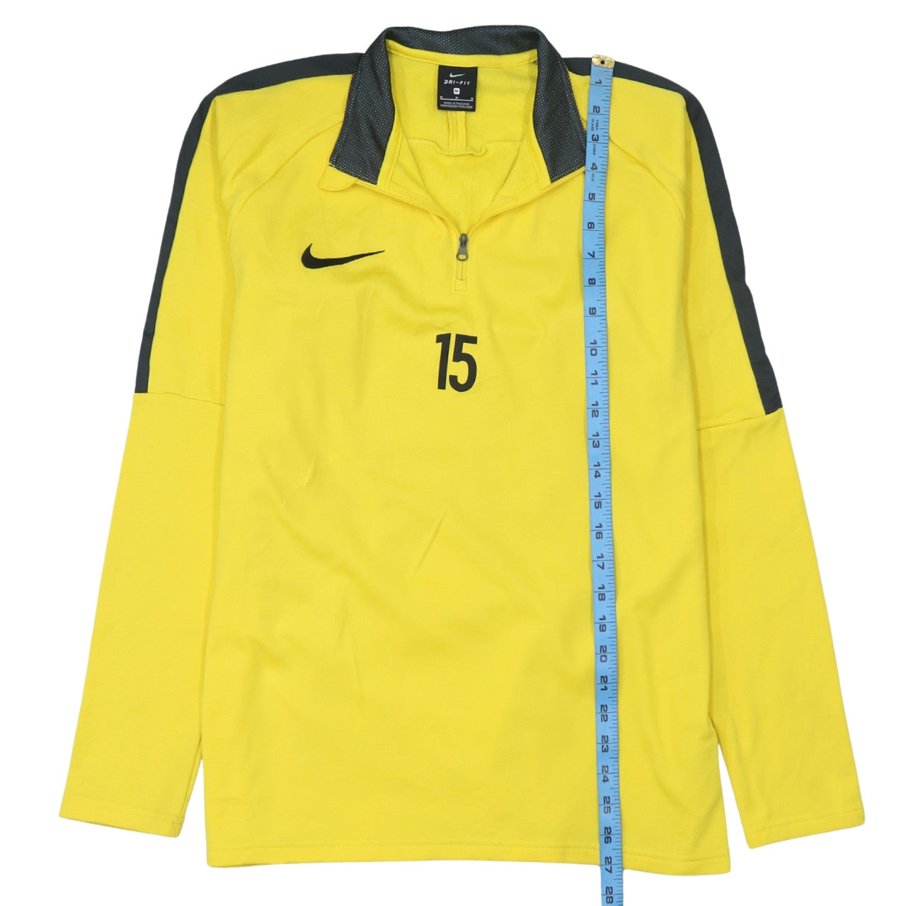 Nike Men's Yellow Dri-Fit 1/4 Zip Athletic Sweatshirt Size M