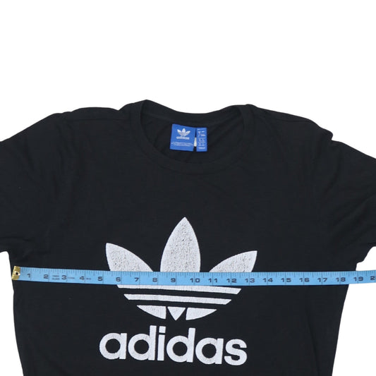 Adidas Womens Black Cotton Short Sleeve Sports T-Shirt Size S