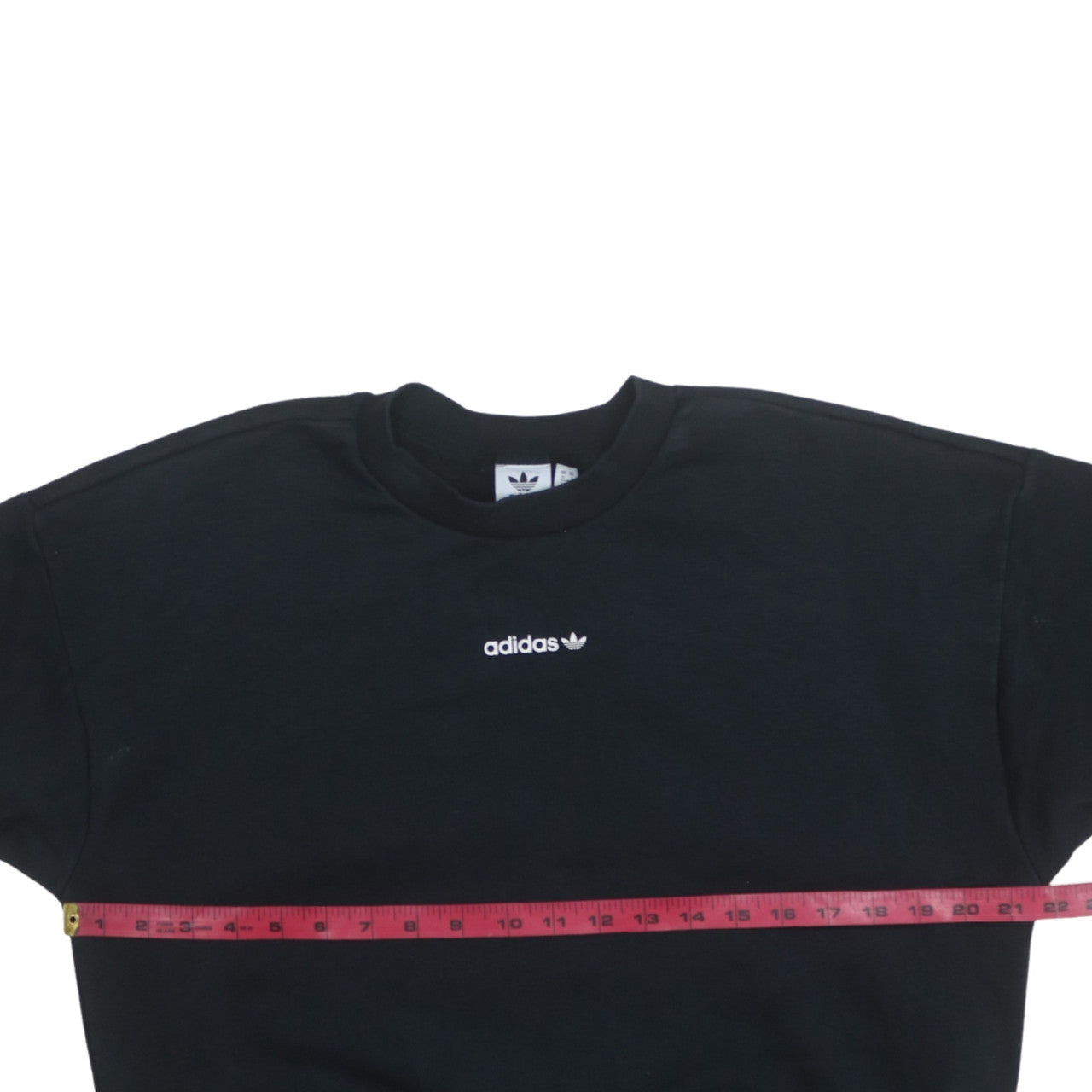 Adidas Women Black Crew Neck Pullover Sweatshirt UK 10 Logo Print