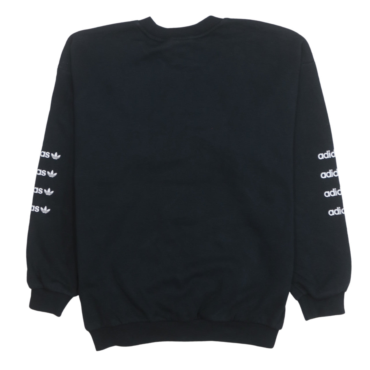 Adidas Women Black Crew Neck Pullover Sweatshirt UK 10 Logo Print