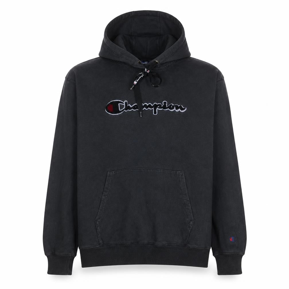 Champion Men's Black Medium Pullover Hoodie Embroidered Logo