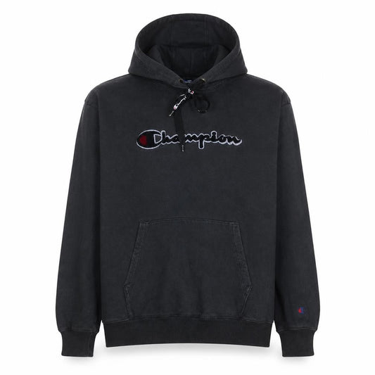 Champion Men's Black Medium Pullover Hoodie Embroidered Logo