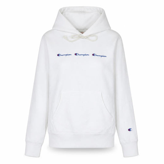 Champion Womens White Reverse Weave Hoodie Medium Pullover Cotton Blend