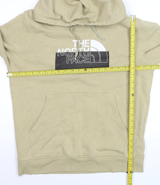 The North Face Men's Beige Pullover Hoodie L Fleece Logo Sweatshirt