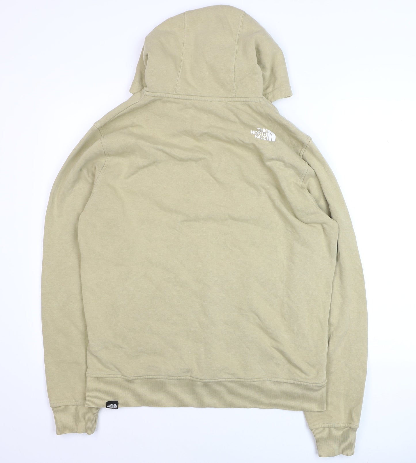 The North Face Men's Beige Pullover Hoodie L Fleece Logo Sweatshirt