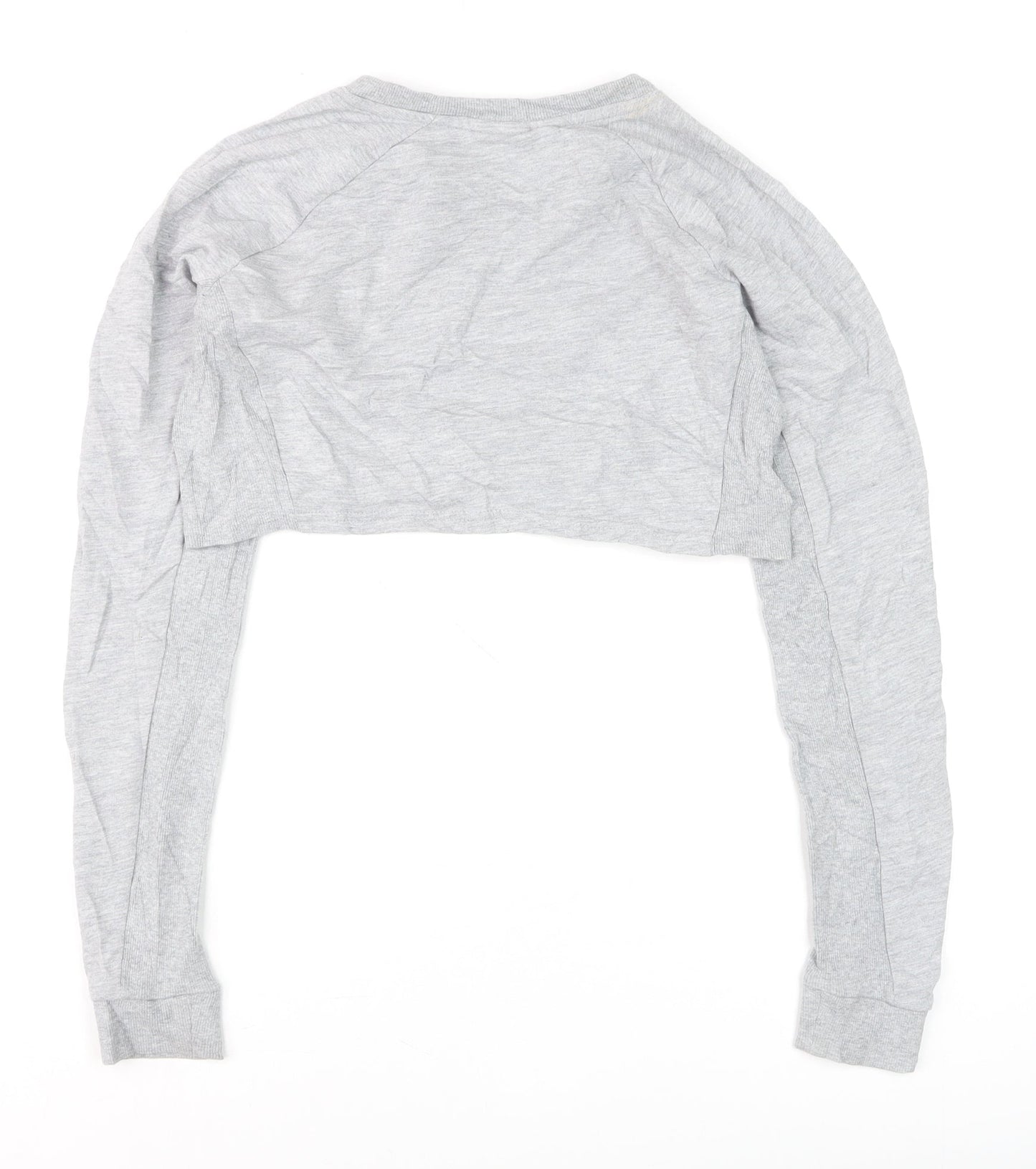 Gymshark Women Grey XS Cropped Crew Neck Pullover Sweatshirt
