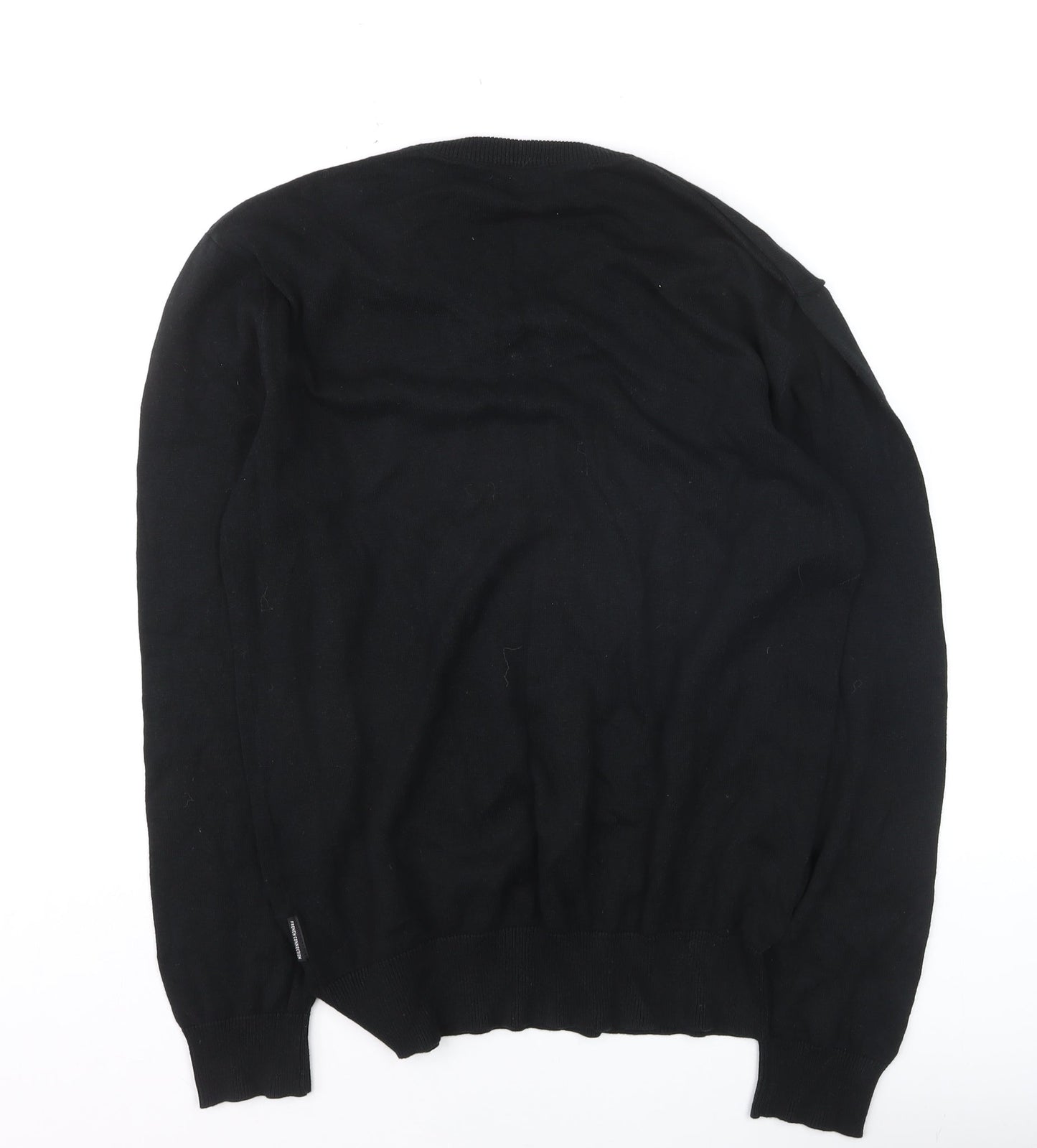 French Connection Men's Black Cotton V-Neck Jumper M