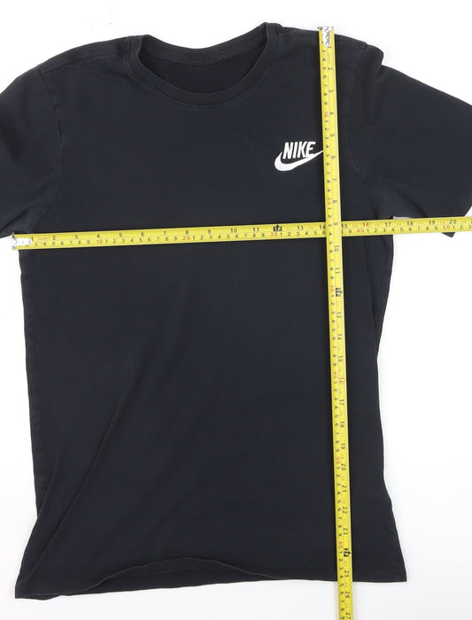 Nike Boys Black Cotton Crew Neck Short Sleeve Sports T-Shirt Size S