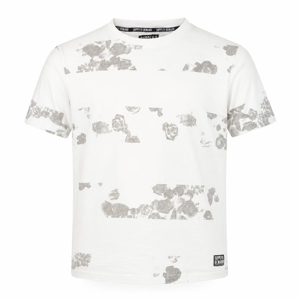 Supply & Demand Men's White Floral Graphic T-Shirt Medium