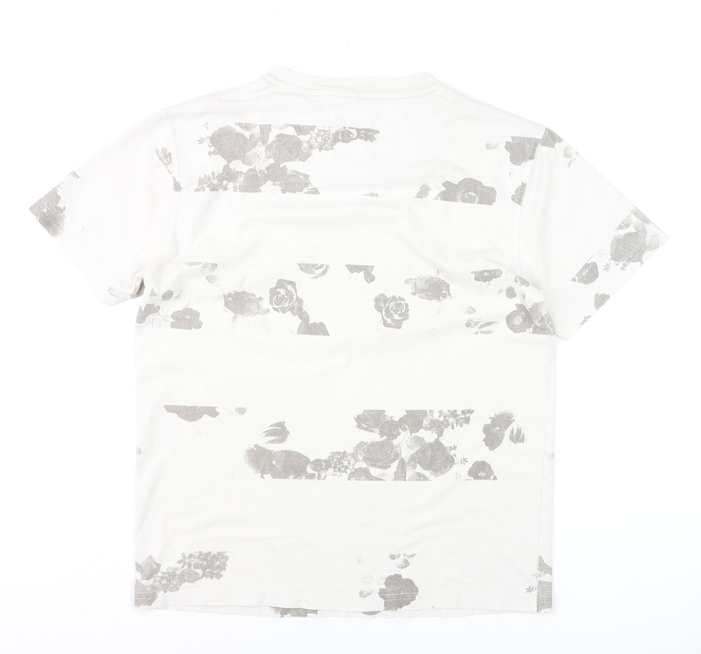 Supply & Demand Men's White Floral Graphic T-Shirt Medium