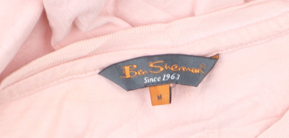 Ben Sherman Men’s Pink Crew Neck Cotton T-Shirt Size M Regular Fit
