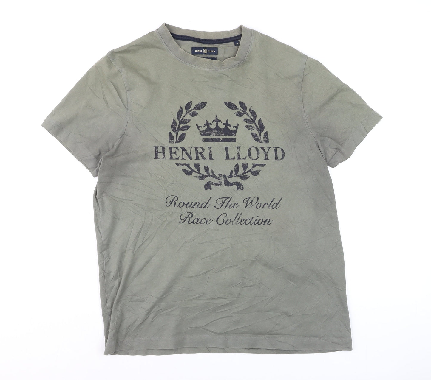Henri Lloyd Men's Grey Graphic Crew Neck Regular Fit T-Shirt M