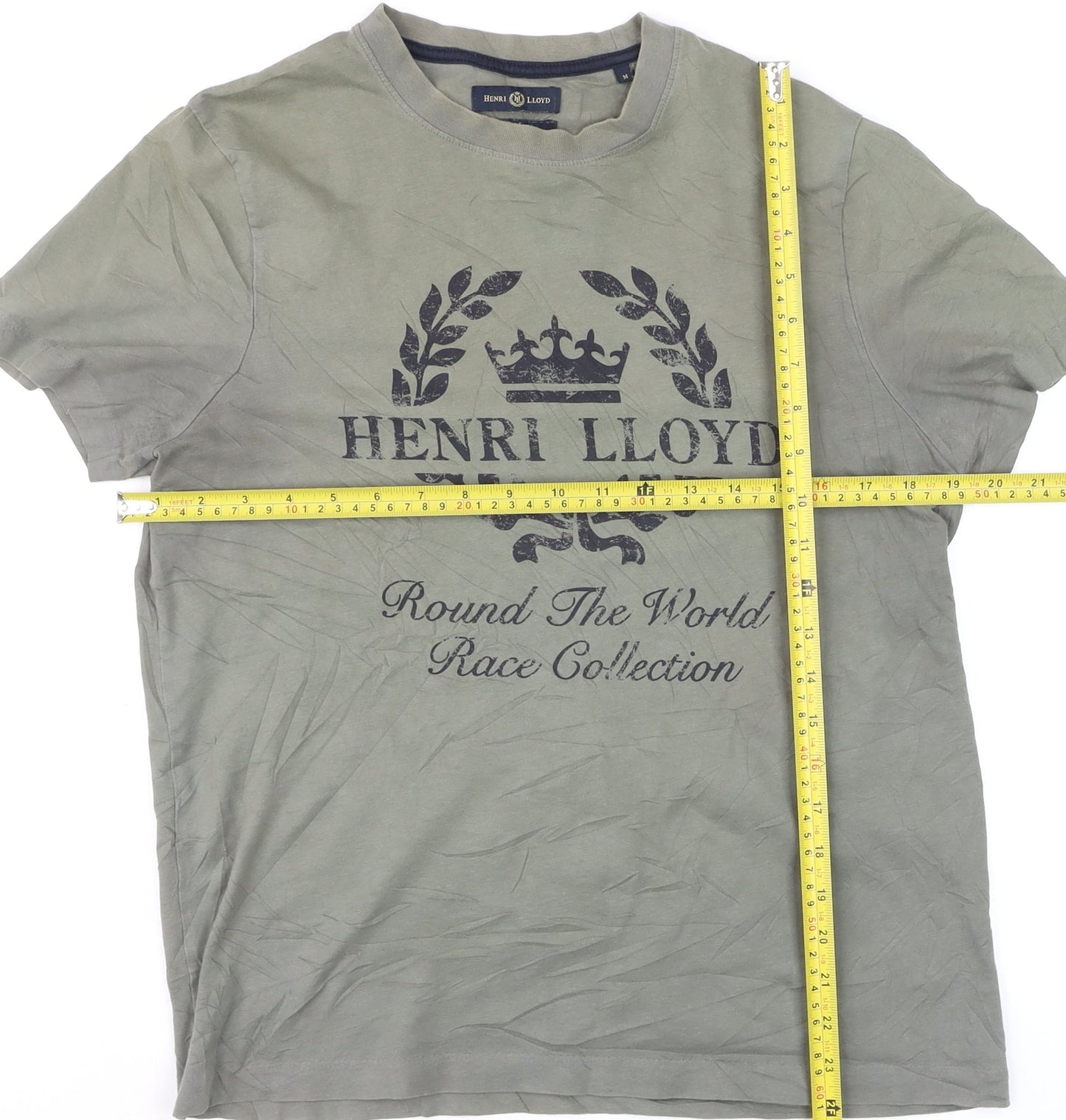 Henri Lloyd Men's Grey Graphic Crew Neck Regular Fit T-Shirt M
