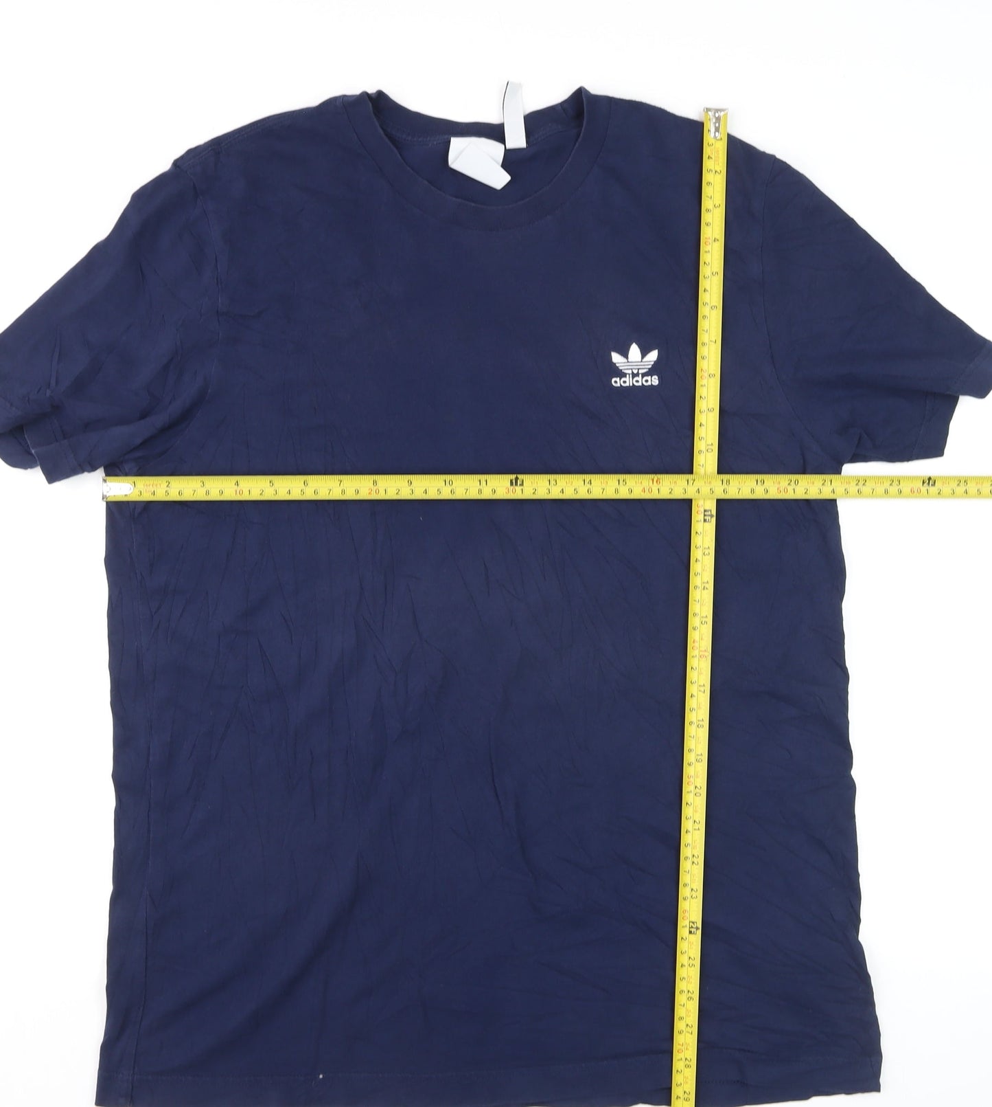 Adidas Men's Blue Crew Neck Short Sleeve Cotton T-Shirt Size L