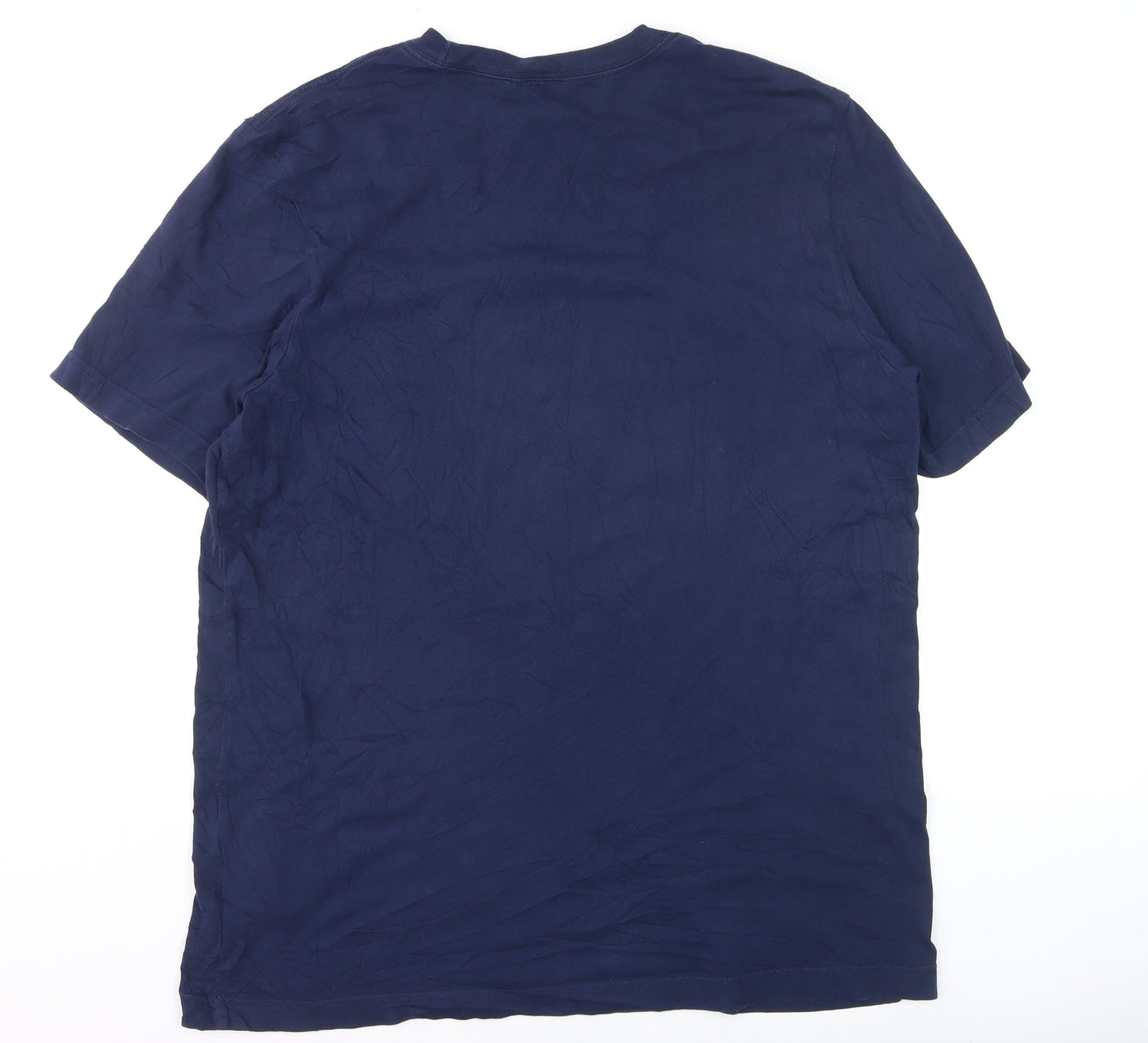 Adidas Men's Blue Crew Neck Short Sleeve Cotton T-Shirt Size L
