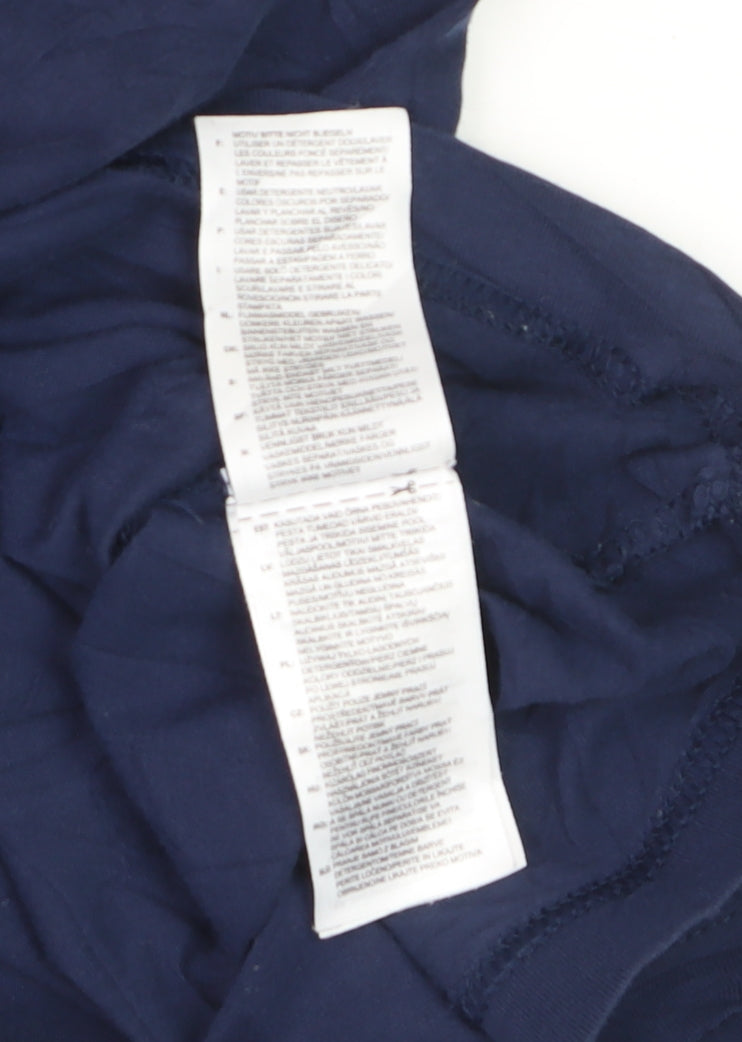 Adidas Men's Blue Crew Neck Short Sleeve Cotton T-Shirt Size L