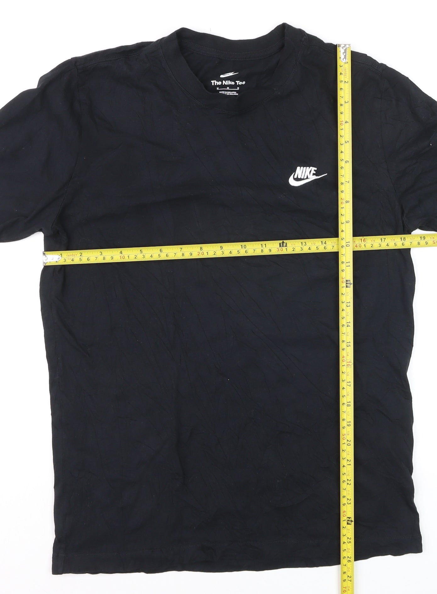 Nike Men's Black Regular Fit Crew Neck Cotton Sports T-Shirt Size M