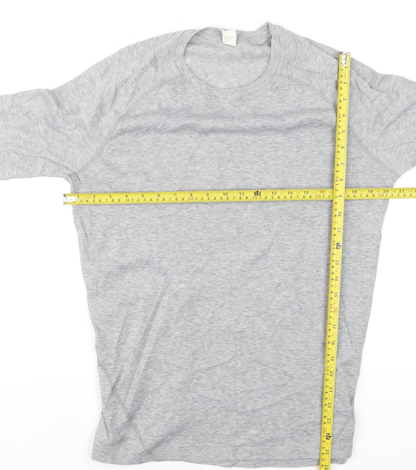 Oxylane Men's Grey Long Sleeve Polyester Top XL Regular Fit