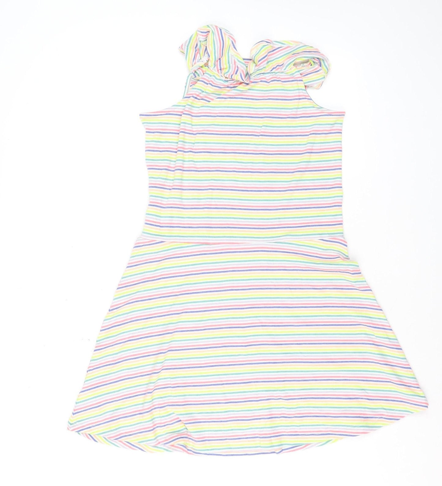Nutmeg Girls Multicoloured Striped One Shoulder Skater Dress 11 Years