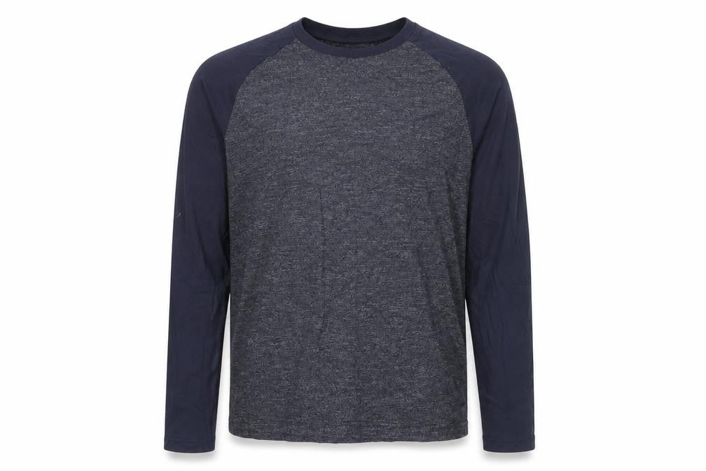 Tu Clothing Men's Blue Long Sleeve Raglan Cotton Top Size S