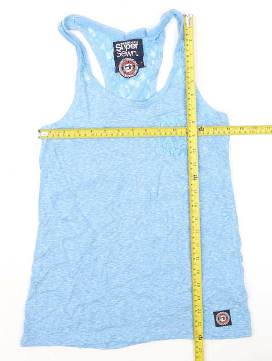 Superdry Women Blue Racerback Lace Tank Top XS