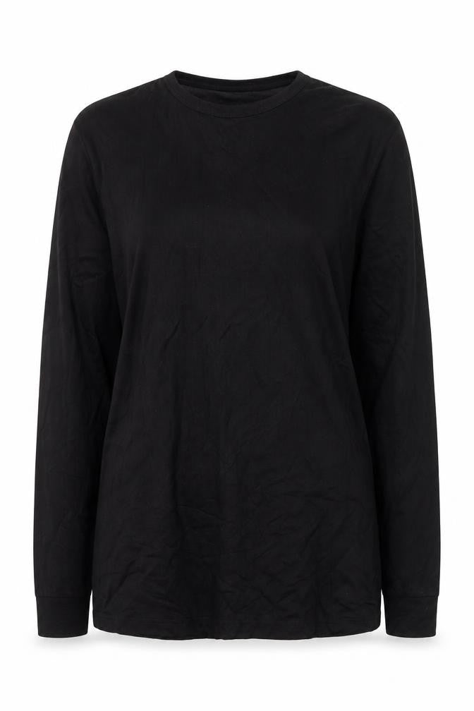 Portwest Women's Black Long Sleeve Basic Crew Neck T-Shirt Size S