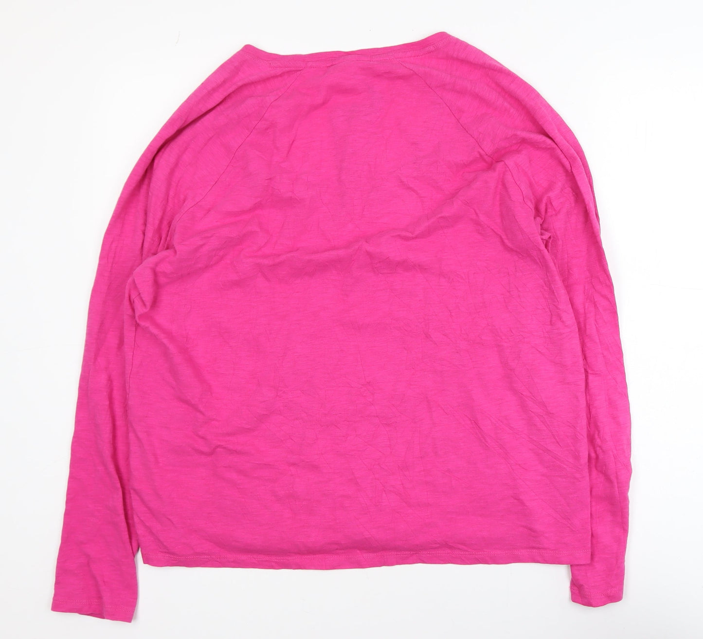 Hush Womens Raspberry Pink Cotton Slub Long Sleeve T-Shirt Size L