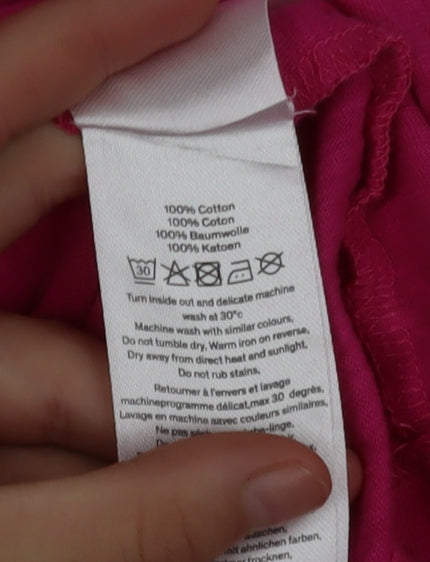 Hush Womens Raspberry Pink Cotton Slub Long Sleeve T-Shirt Size L