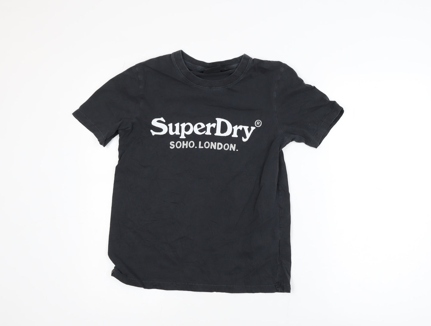 Superdry Womens Black Cotton Short Sleeve Crew Neck T-Shirt S